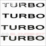 TURBO Letters Decal Kit for the Polaris Slingshot - exterior